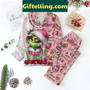 The Grinch Sweet Grinchmas Merry Christmas Polyester Pajamas Set