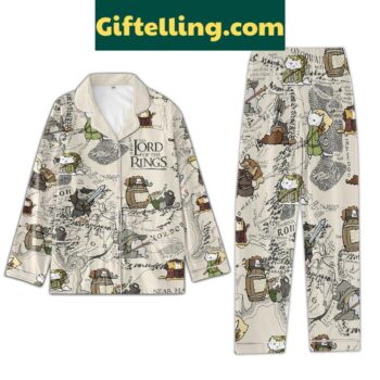 The Lord Of The Rings Map Of Middle Earth Polyester Pajamas Set