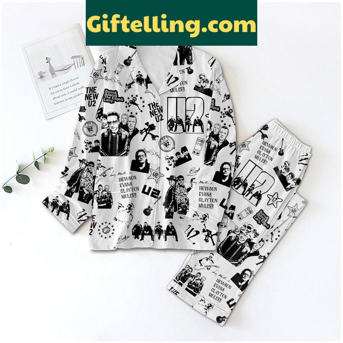 the-new-u2-polyester-pajamas-set-white-version-2 U2 Polyester Pajamas Set White Version