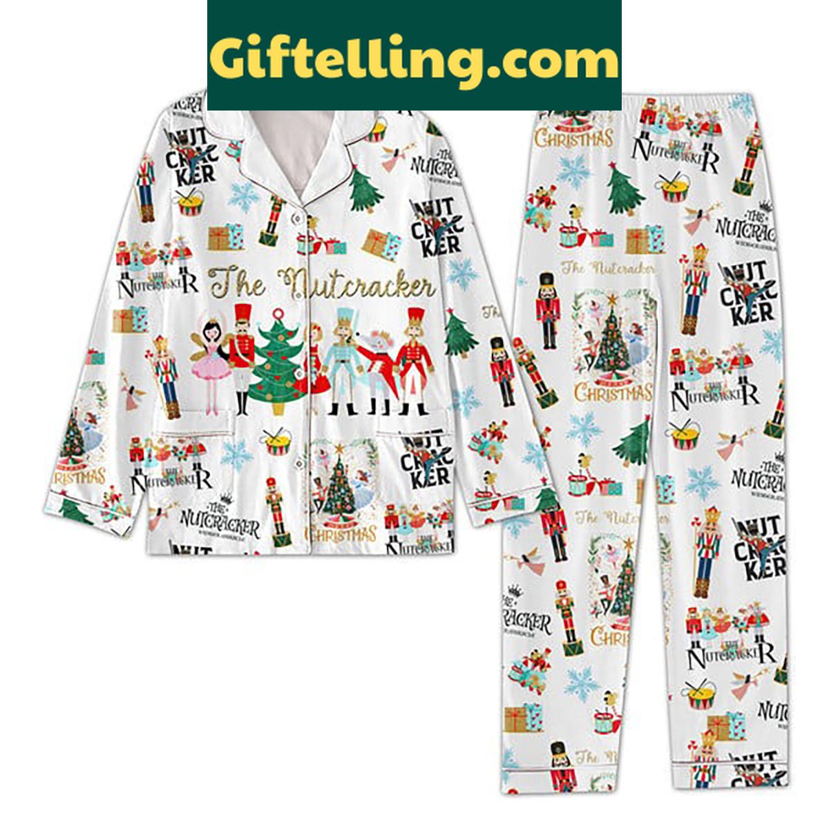 the-nutcracker-christmas-polyester-pajamas-set-for-women-holiday-sleepwear-4 The Nutcracker Christmas Polyester Pajamas Set - Holiday Polyester Pajama Set
