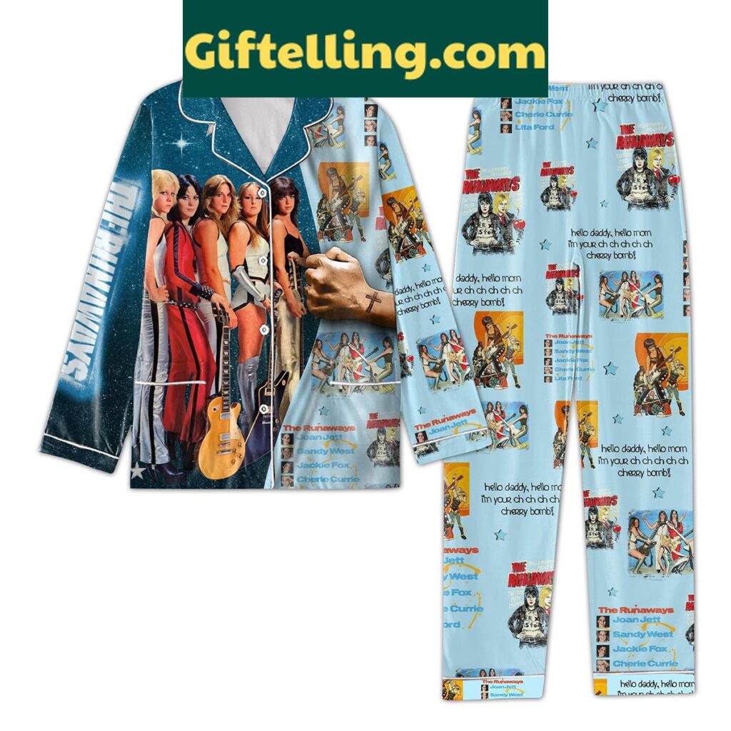 The Runaways Rock Band Cherry Bomb Polyester Pajamas Set