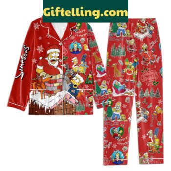 The Simpsons Merry Christmas Pajamas Set, loungewear featuring Bart Simpson