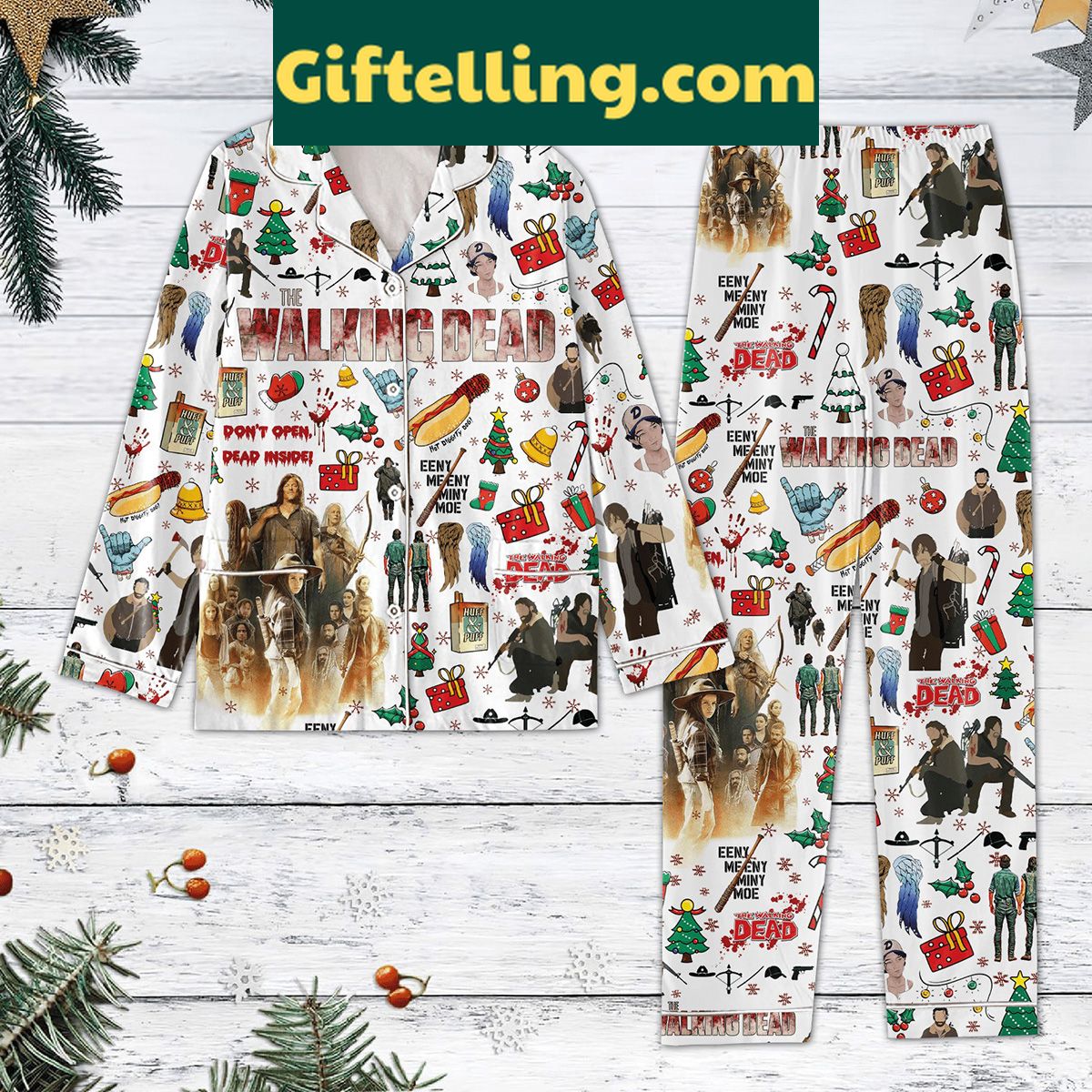 the-walking-dead-christmas-pajamas-set-dont-open-dead-inside-2 The Walking Dead Don't Open Dead Inside Christmas Pajamas Set
