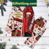 The Weeknd I Feel Christmas Coming Pajamas Set laid out on a bed