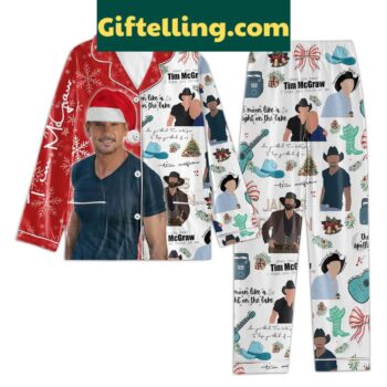 Tim McGraw Merry Christmas Polyester Pajamas Set