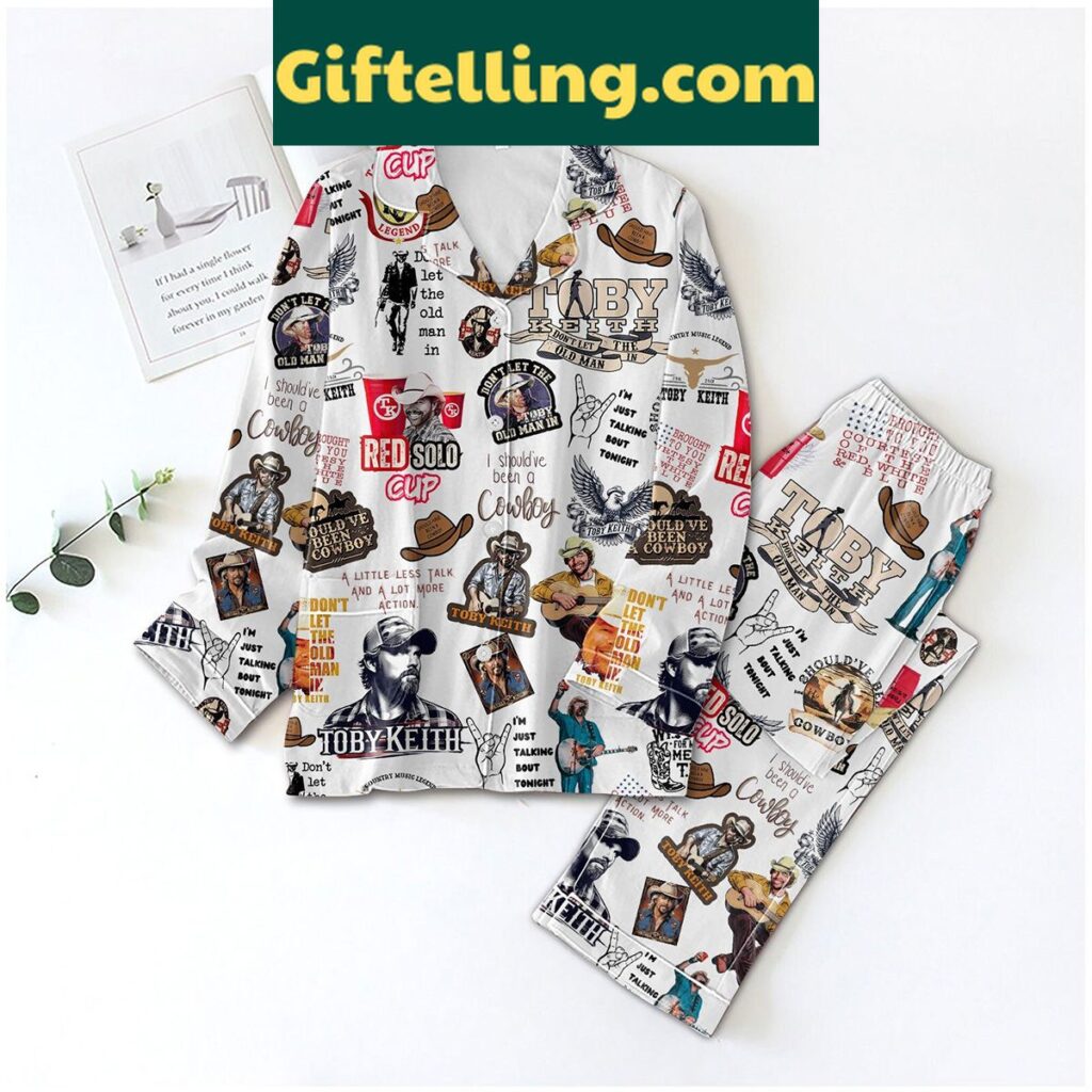 Toby Keith Been a Cowboy Fan Polyester Pajamas Set White