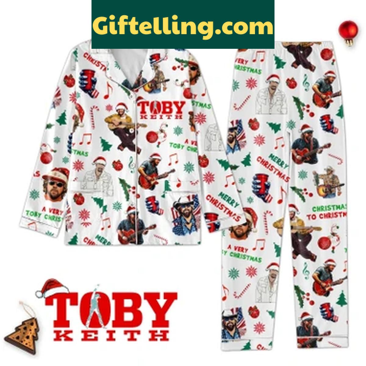 Toby Keith Merry Christmas Old Man 2024 Polyester Pajamas Set Toby Keith Merry Christmas Old Man Polyester Pajamas Set