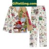 Tom And Jerry Christmas pajamas set featuring cartoon characters on a holiday design