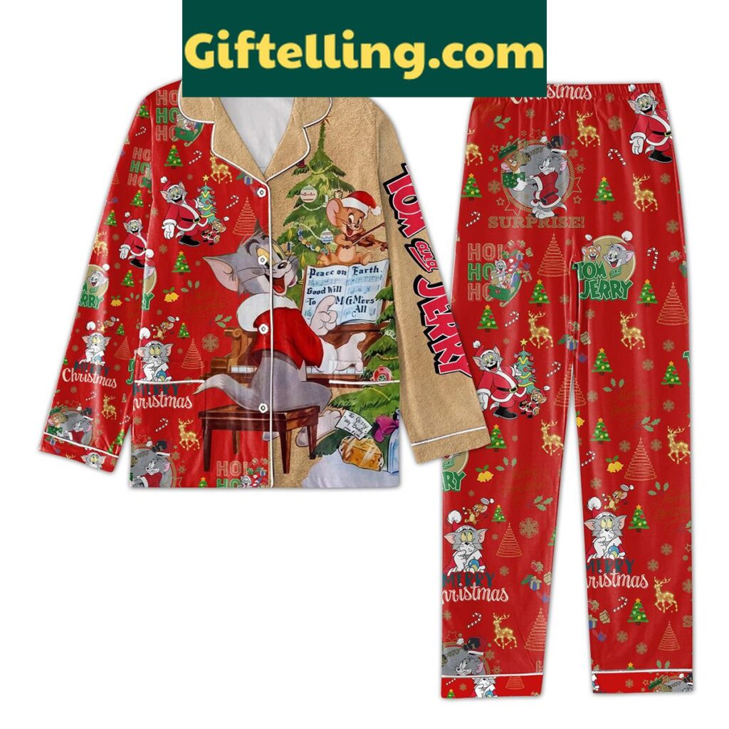Tom and Jerry Merry Christmas Pajamas Set for Kids
