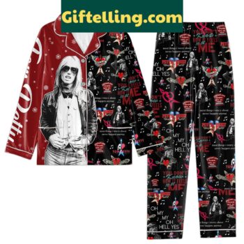 Tom Petty Heartbreakers Pajamas Set with Most Things I Worry About Never Happen Anyway design