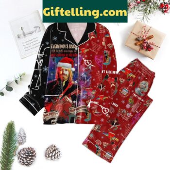 Tom Petty I Won't Back Down Christmas Polyester Pajamas Set