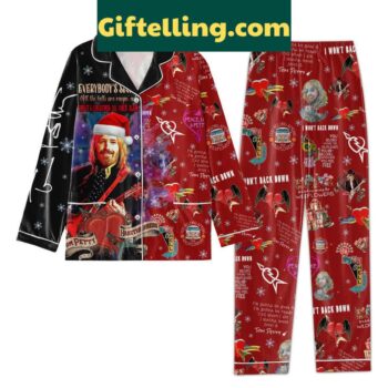 Tom Petty I Won't Back Down Christmas Polyester Pajamas Set
