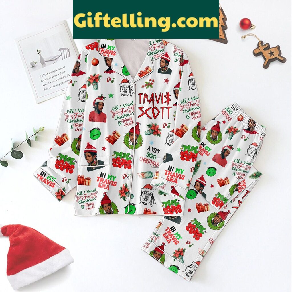 Travis Scott Christmas Pajamas Set In My Travis Era A Veri Sicko