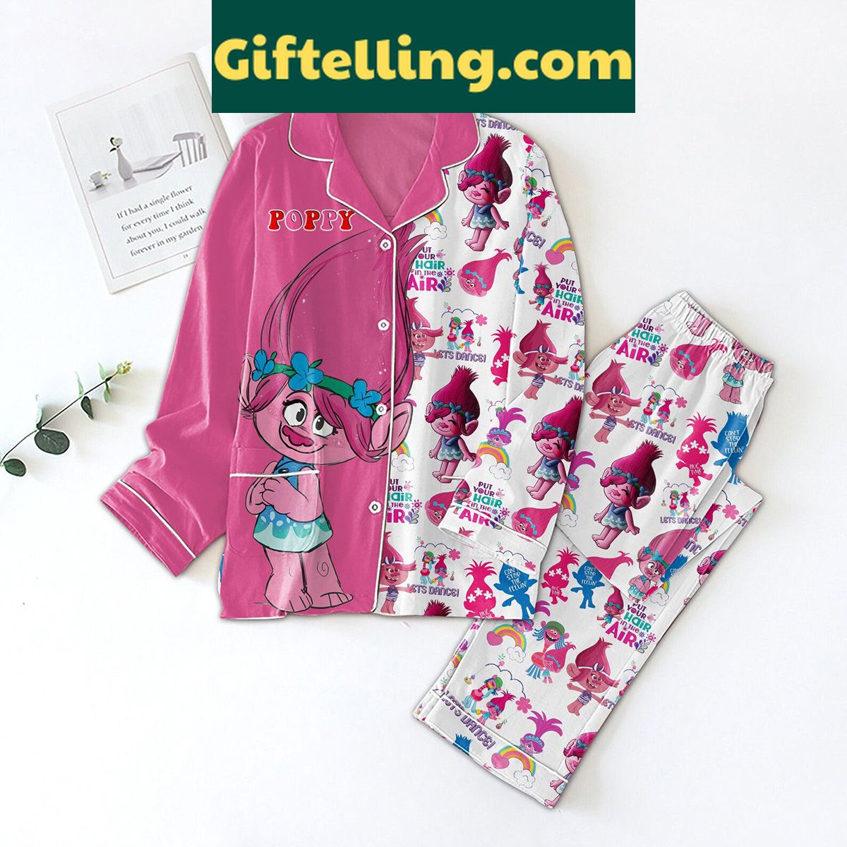trolls-poppy-pajamas-set-for-girls-lets-dance-polyester-sleepwear-1 Trolls Poppy Pajamas Set for Girls Let's Dance Polyester Sleepwear