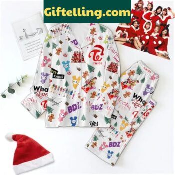 Twice Merry Christmas What Love 2024 Polyester Pajamas Set