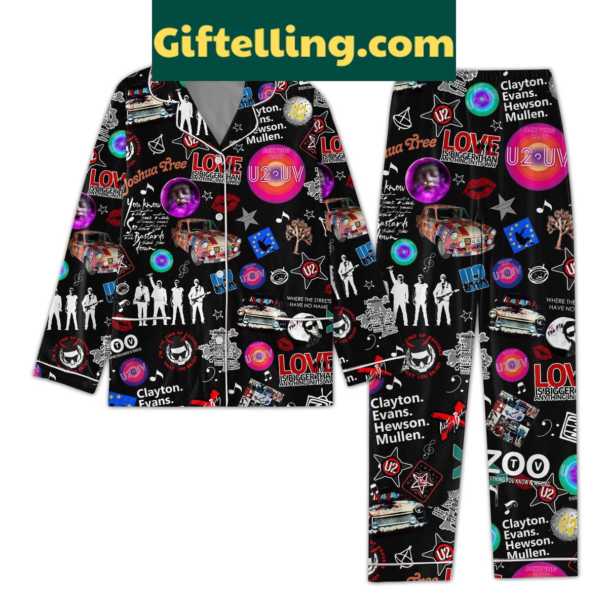 u2-achtung-baby-pajamas-set-clayton-evans-hewson-mullen-official-band-merchandise-1 U2 Achtung Baby Pajamas Set featuring Clayton Evans Hewson Mullen