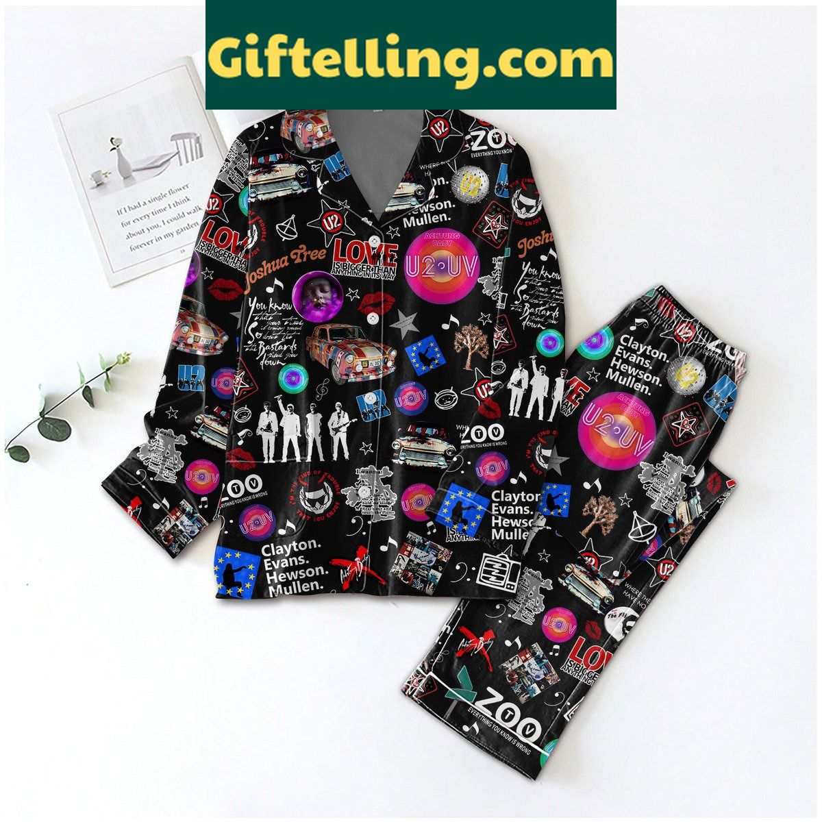 u2-achtung-baby-pajamas-set-clayton-evans-hewson-mullen-official-band-merchandise-2 U2 Achtung Baby Pajamas Set featuring Clayton Evans Hewson Mullen