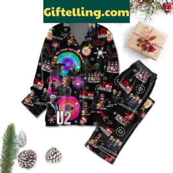 U2 All I Want For Christmas Achtung Baby Pajamas Set