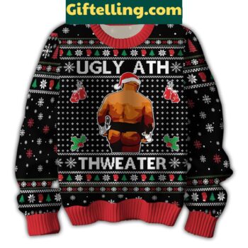 Ugly ATH Thweater Funny Sweater Christmas Gift displayed on a model