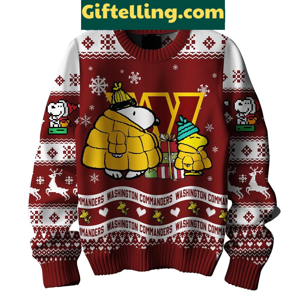 Washington Commanders Peanuts Snoopy Ugly Sweater Christmas Gift Washington Commanders Peanuts Snoopy Ugly Sweater Christmas Gift