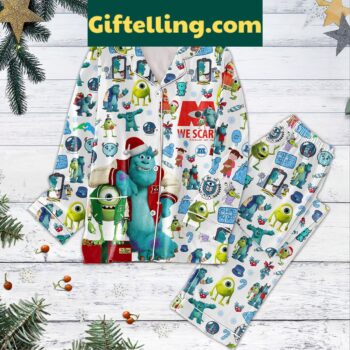 We Scare Because We Care Pajamas Set, long pajamas with fun design