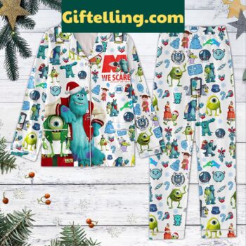 We Scare Because We Care Pajamas Set, long pajamas with fun design