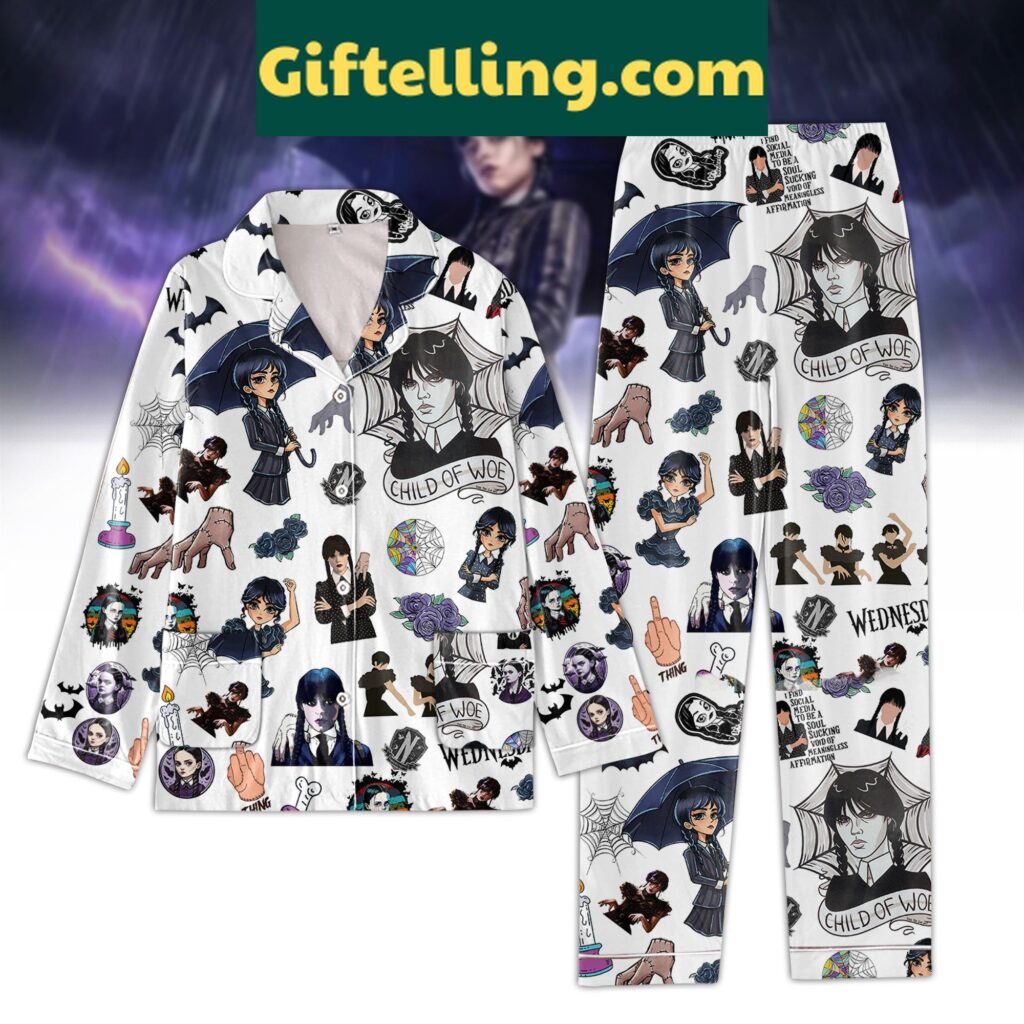 Wednesday Movies I Find Social Media To Be A Soul long sleeve pajamas set