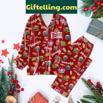 Wendy's Food Yummy Time Christmas Polyester Pajamas Set