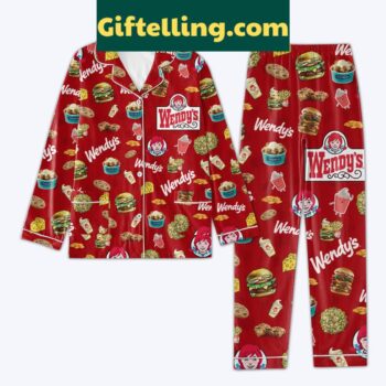 Wendy's Food Yummy Time Christmas Polyester Pajamas Set