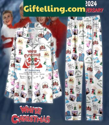 White Christmas 70th Anniversary 1954-2024 Polyester Pajamas Set