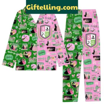 Wicked Changed For Good 2024 Christmas Holidays Polyester Pajamas Set, festive holiday pajamas