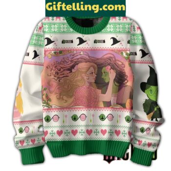 Wicked It's Time To Try Defying Gravity Ugly Sweater, holiday-themed ugly sweater with musical-inspired design