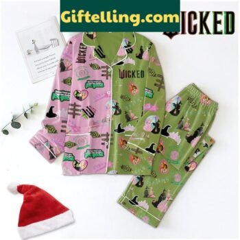 Wicked Just Be Good For Christmas 2024 Polyester Pajamas Set long sleeve holiday pajamas