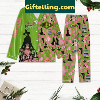Women's Wicked Pink Goes Good With Green Pajamas Set