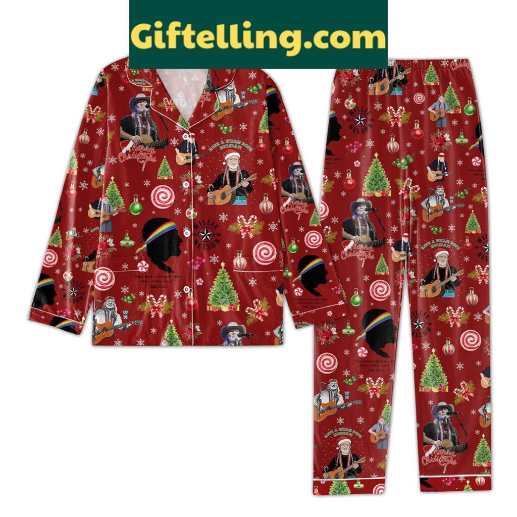 Willie Nelson Have a Willie Dope Holiday Pajamas Set loungewear