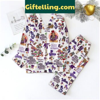 Willy Wonka Dreamer Of The Dreams White Edition Polyester Pajamas Set