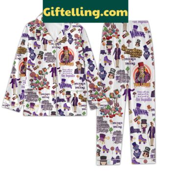 Willy Wonka Dreamer Of The Dreams White Edition Polyester Pajamas Set
