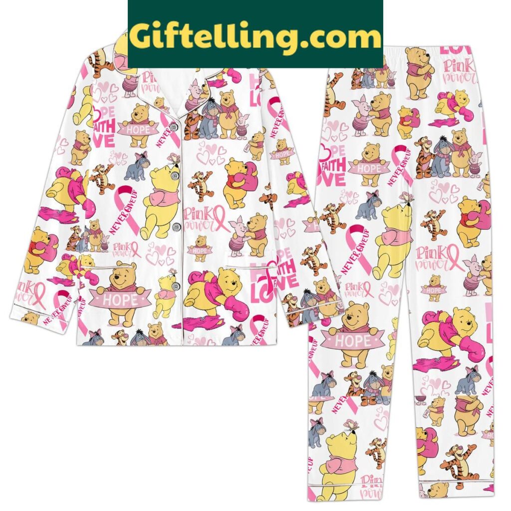 Winnie the Pooh Breast Cancer Awareness Pajamas Set