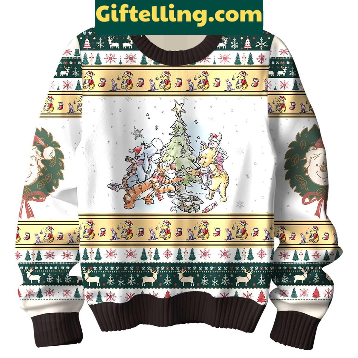 Winnie The Pooh Merry Christmas Ugly Sweater Gift for Disney Fans Winnie The Pooh Merry Christmas Ugly Sweater