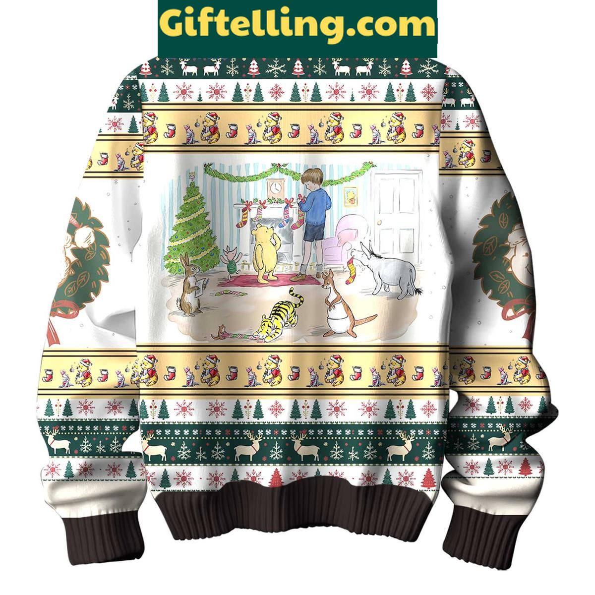 Winnie The Pooh Merry Christmas Ugly Sweater Gift for Disney Fans Winnie The Pooh Merry Christmas Ugly Sweater
