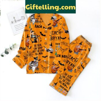 Zach Bryan The Devil Can Scrap But The Lord Has Won orange polyester Halloween pajamas set