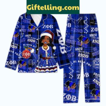 Zeta Phi Beta Christmas Confident Fierce Queen Polyester Pajamas Set