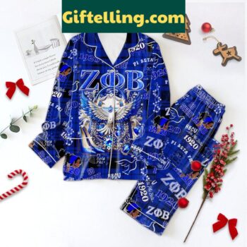 Zeta Phi Beta Confident Dovely Sisterhood Christmas Polyester Pajamas Set for Women