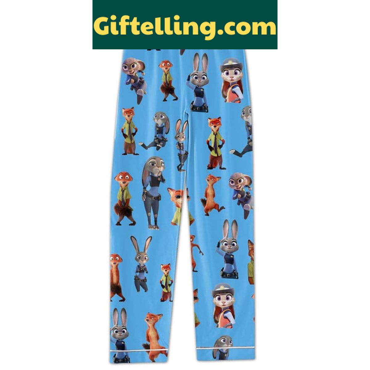 Zootopia Fox And Rabbit Love Couple Polyester Pajamas Set Zootopia Fox and Rabbit Love Couple Polyester Pajamas Set for couples lounging