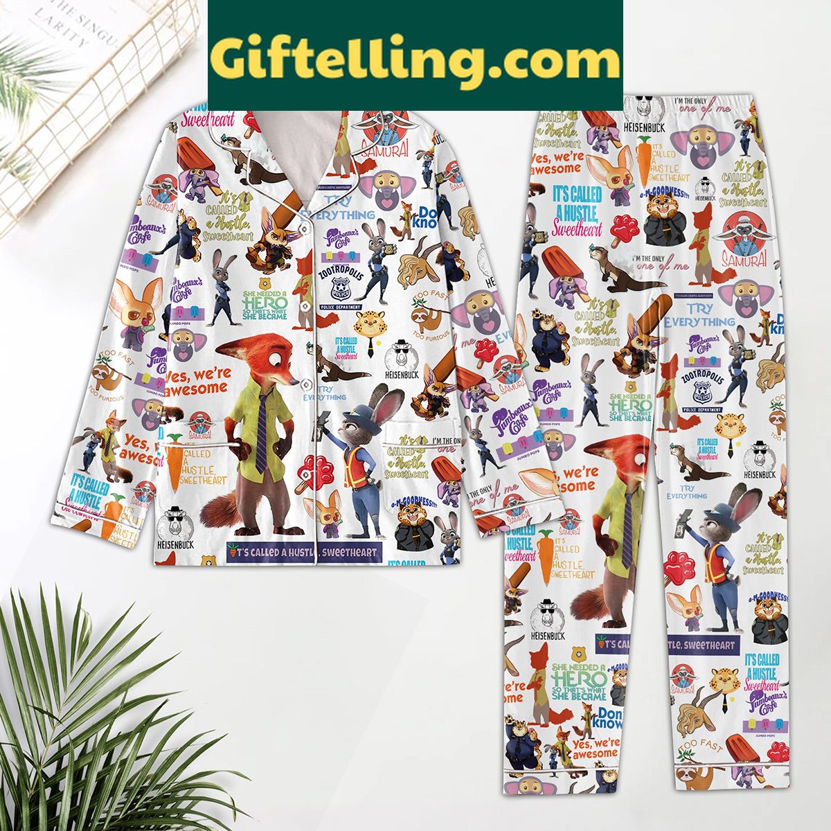 zootopia-pajamas-set-she-needed-a-hero-so-thats-what-she-became-long-pjs-2 Zootopia She Needed A Hero So That's What She Became Pajamas Set