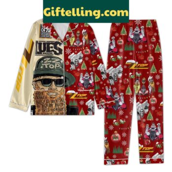 ZZ Top America Rock Band Christmas Silk Pajamas Set