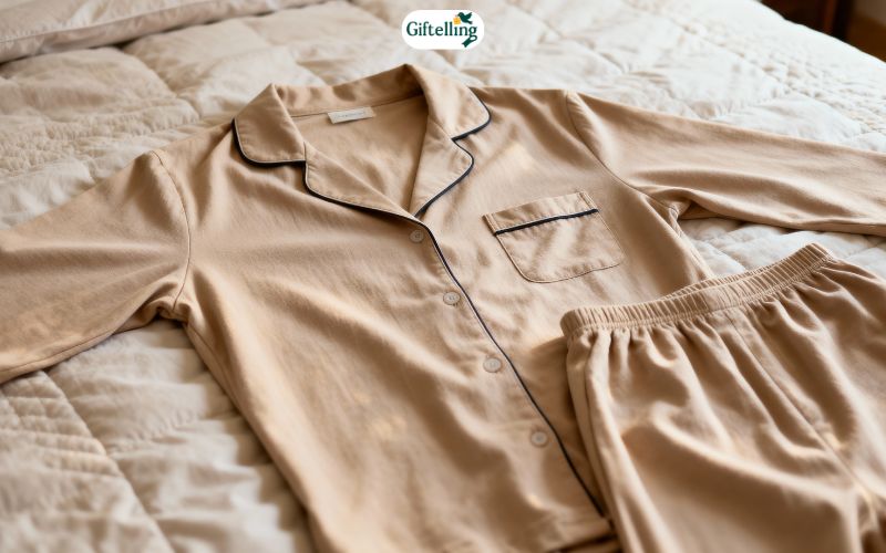 Comfortable pajamas laid out on bed showing ideal sleepwear for better sleep quality and restful nights