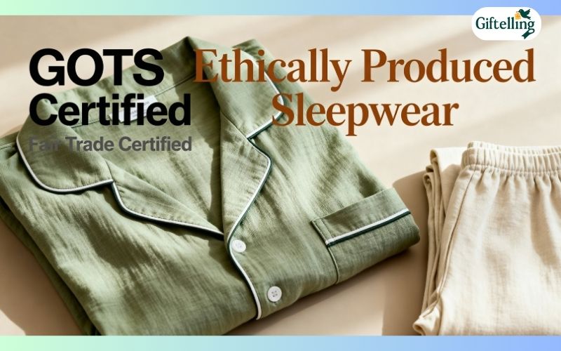 sustainable pajama fabrics with organic cotton and eco-friendly certifications showing ethical sleepwear production