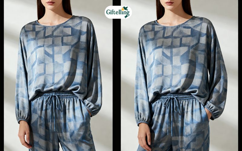 Stylish matching pajama set showing coordinated sleepwear design and contemporary fashion appeal