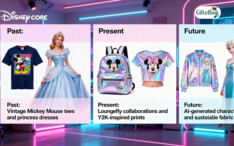 Future of Disneycore fashion showing upcoming trends and evolution of Disney-inspired clothing and aesthetic